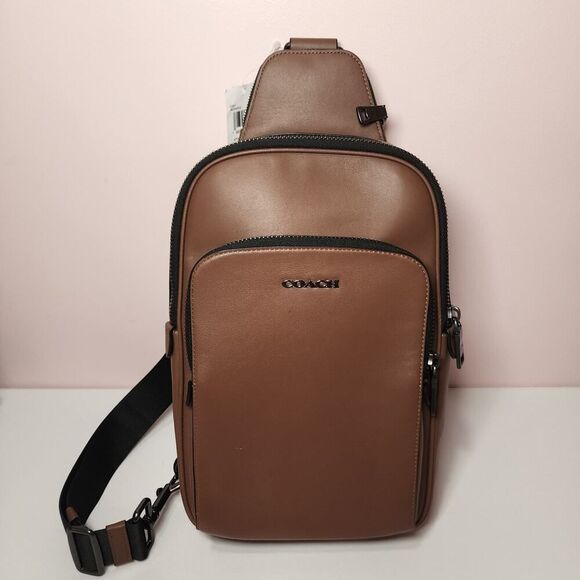 NWT COACH CO911 ETHAN PACK BAG Saddle Brown Leather QBSD BACKPACK - Picture 1 of 7